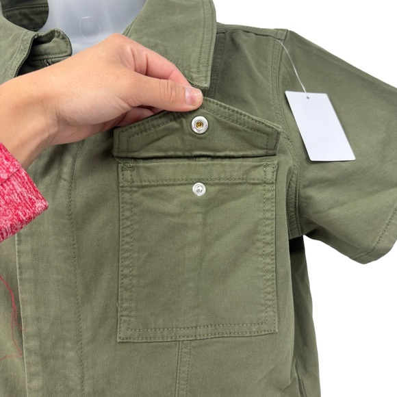 Good American Fit For Success Straight Leg Denim Jumpsuit Fatigue Green Large - Picture 10 of 16